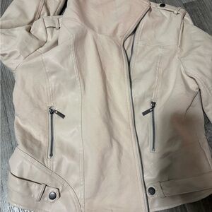 Calvin Klein Women's Beige Leather Jacket